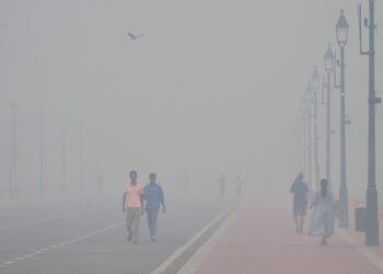 दीपावलीको आतिशबाजीपछि भारतको नयाँदिल्ली धुवाँले ढाकियो